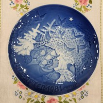 (엔틱빈티지) 로얄코펜하겐 1981년 빙앤그뢴달 B&G 크리스마스 기념접시