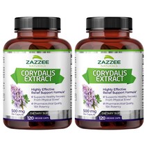 Zazzee 재지 코리달리스 현호색 500mg 120캡슐 2개 Corydalis, 120정