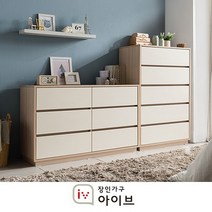 [장인가구 아이브]크라운빅와이드 서랍장세트B4종/택1, D_아이보리+그레이콤비