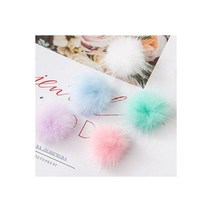 2.5cm 3cm 4cm Diy 폼폰 밍크 모피 공 폼폼 링 키 체인 신발 모자 푹신한 공예 액세서리 재료 5/10 개, candy mix