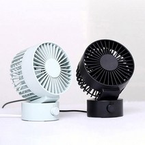 테이블 탁상용 미니 휴대용 선풍기 이중 날개 저소음 각도 조절 USB 보조선풍기, 블랙