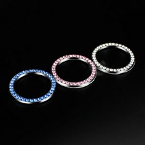 one car key start button 장식 링 diamond rhinestone circle engine one click start stop switch ring inte, 푸른