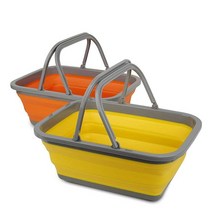Tiawudi 식기 세척기 캠핑 하이킹 및 가정용 2.25갤런 / 8.5L 각 세면대 2팩 접이식 싱크 471477, Orange and Yellow