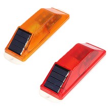무드등 아크릴 불멍 태양 스트로브 경고 led 램프 태양 충전식 야간 운전 안전 라이트 스트로브 플래시 교통주의 스트로브 led 조명, 빨간색과 주황색