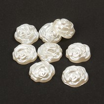 장미 반면 반진주 장식 비즈, 화이트