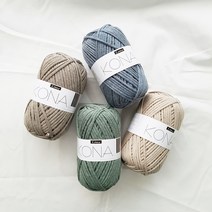 코나 실 65g / 왕초보 뜨개질용 패브릭얀 원단실 가방 러그 인형 소품 KONA, 306 그레이 브라운