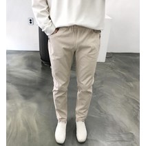 간절기 사이드 남자 슬림핏 밴딩 팬츠 지퍼 면바지