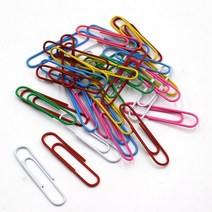 컬러 페이퍼 철클립 다이어리 클립통 제본 긴 대형 5CM 30P