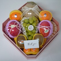 퐈퐈네 과일선물세트 과일바구니 정말맛있는 프리미엄 당일발송/예단/이바지/출산/병문안/선물, 소, 핑크, 아이보리