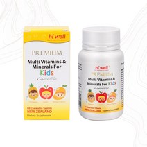 굿소일직구 hi-well 프리미엄 키즈 멀티비타민 미네랄 60정, 성장기 어린이 16종 비타민 미네랄