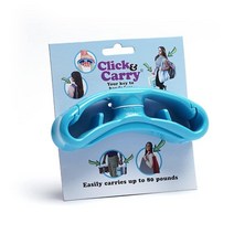 Click & Carry 샤크 탱크에서 볼 수 있는 식료품 가방 캐리어 부드러운 쿠션 그립(푸시아 싱글) | 핸즈프리 식료품 가방 캐리어 | 플라스틱 가방 홀더 | 스포츠 장비, Blue
