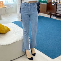 여자 세미부츠컷 청바지 언발청바지 연청바지 슬림핏청바지 스판청바지