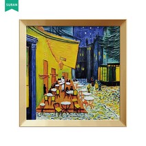 수란 3D 부조 DIY 명화 세트, 34x34cm+선물함+안료+화필x3, 밤의까페테라스