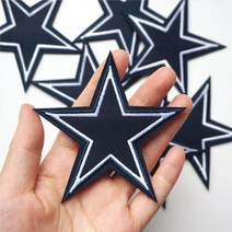 자수패치와펜10pcs 네이비 블루 별 흰색 가장자리 수 놓은 패치 배지에 철을 바느질 9cm 드레스 옷 diy 아플리케 공예 장식