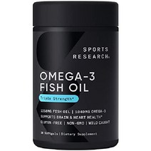 스포츠리서치 트리플 스트렝스 오메가 3 피쉬 오일 1250mg, 30개 (1팩)