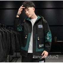 TANC TANC 남자 봄가을 카고 드랜드 상의 와이드 루즈핏 야구복TANC