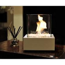 에탄올 난로 BioFires 정사각 스탠드형 불멍 바이오 알콜 유리 벽난로 불꽃 멍때리기 감성 캠핑 손담비, White_중형