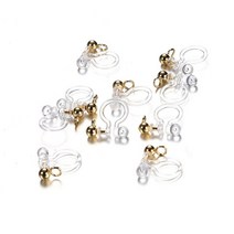 비즈공예 원석 스테인레스 스틸 U 귀 클립 걸쇠 보석 diy 만들기 수제 귀걸이 액세서리 50 개묶음, 02 금