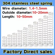 스프링 스테인레스 스틸 압축 외경 와이어 직경 1.4-1.5mm 10-20mm 길이 10-50mm 로트당 10 개, [02] 1.5mm(10pcs), [08] 20mm, [08] 20mm