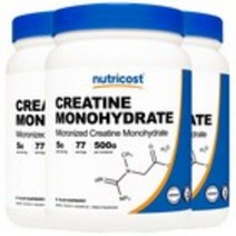 뉴트리코스트 마이크로나이즈드 크레아틴 모노하이드레이트 글루텐 프리, 3개, 500g