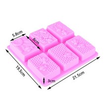 꿀 꿀벌 실리콘 비누 금형 Diy 수제 공예 3D 직사각형 6 가지 형태 만들기용 1 개, as pic