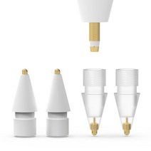 로랜텍 애플펜슬 펜촉 2세대 1세대 반영구 메탈 샤프 팁스 2개, 반투명