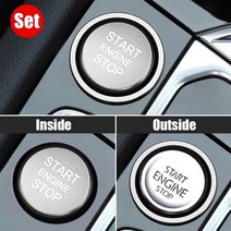 자동차 엔진 시동 정지 버튼 링 점화 커버 폭스바겐 아르테온 CC 파사트 B8 골프 7 마고탄 제타 스타일링, 5.Set-Siliver