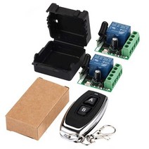 QIACHIP 433Mhz 범용 무선 리모컨 스위치 DC 12V 1CH 릴레이 수신기 모듈 RF 송신기 (송신기 2버튼 + 2개 1CH), KR1201A+KT05