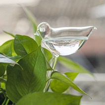 식물 화초 여행 화분 물주기 PVC 자동 급수기, 투명_새 (90ml), 1개