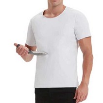 방검티셔츠 흰색 이너 깔끔한 반팔 방탄 경호 용품 장비, 블랙 3XL