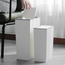 깔끔한 슬림 직사각형 휴지통, 스윙형(12.7L), 1개
