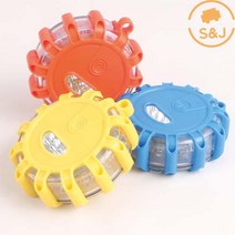 [SnJ테크] 자동차 자석 비상등 경고등 비상 야간 안전유도등 신호 랜턴, 블루(원형)