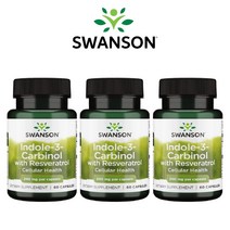 스완슨 인돌-3-카비놀 레스베라트롤 200mg 캡슐, 3개, 60개입, 60정