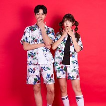 반티콜 플라워 비치웨어 남방+반바지세트 졸업사진 룩 특가반티 체육대회 반티