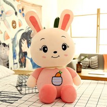 봉제완구 큐트 토끼 여성 봉제인형 수면 허그 쿠션 공공의 위로 자다 2583071962, 분홍색, 28 센치 수장 _쇼퍼 =증정 작은선