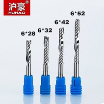 라우터 비트 HUHAO-6mm 싱글 플루트 나선형 커터 3A 품질 CNC 라우터 비트 목재 아크릴 PVC MDF 엔드, 01 6mmX6mmX12mm