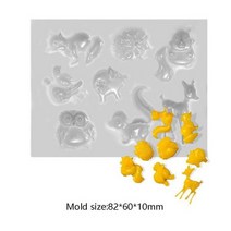 3D 올빼미 돌고래 고양이 실리콘 몰드 퐁당 초콜릿 캔디 케이크 장식 양초 비누 왁스 크레용 폴리머 클레이 공예 아트, 04