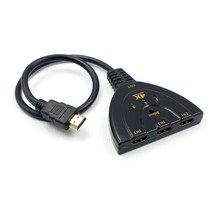 1pc 3 포트 HDMI 호환 스위처 In 1 출력 분배기 허브 PS3 용 HDTV 모니터 4K * 2K HD 검정색 금도금 커넥터, 한개옵션0