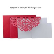 생일축하카드 팝업카드 메세지 세트 레이저 컷 결혼식 초대 카드 인사말 카, 12 One Set Red