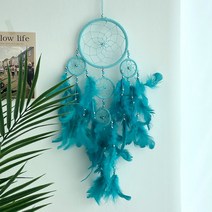 민트 블루 드림캐쳐 벽장식 인도네시아 핸드메이드 인테리어소품 마크라메