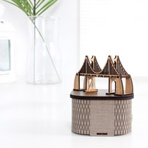 퍼즐피플 3D 영공방 오르골 입체퍼즐모형 직소퍼즐, 3D목재 회전 우드오르골 부산 광안대교, 1Ea