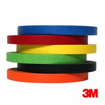 골든트리 3M 칼라 종이 마스킹테이프 12mm x 40M 6색 색깔 커버링 마킹 테이프, 3M 노란색 12mm x 40M 1개