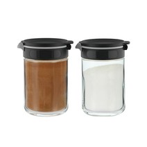 시노글라스 듀얼 스파이스 양념병 블랙 200ml 2P세트, 2개입