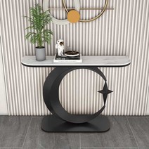 복도 콘솔 테이블 원목 슬림 현관 장식장 화장대, 사파이어+골드 프레임 150x30x80