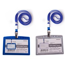 사원 목걸이 알바 사원증목걸이 안내원 종이 신분증 단체활동 관공소 이름표 사무실 메모 카드 출입증 직원, 파랑가로5개 M0204x5