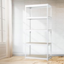 조립식선반 수납 앵글선반 5단 900 x 300 x 1200, 블랙, 12mm 강화 MDF 보드