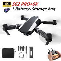 프로페셔널 미니 드론 S62 4K 와이드 앵글 듀얼 카메라 GPS FPV 팔로우 비행 쿼드콥터 와이파이 컨트롤 남아용 장난감 선물 신제품, BK 6K 1B