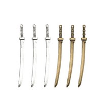 2/6Pcs 골동품 칼 칼 책갈피 세트 레트로 매력 금속 책 마크 독서 책 클립 마커 공, 04 3pc Silver3pc Bronze