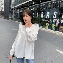 코디피셜 셜리큐티 프릴윙 긴팔 블라우스 블라우스 프릴윙블라우스 쉬폰블라우스 귀여운블라우스 긴팔블라우스