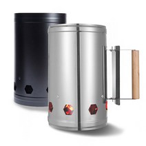 캠핑 필수 용품 간편 숯 스타터 착화통 바베큐 그릴, 실버, 선택:실버